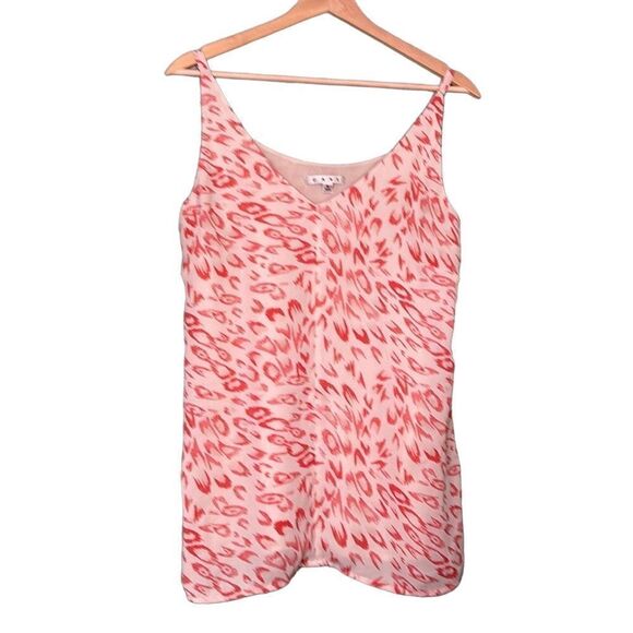 CAbi coral leopard print tank top adjustable straps lined small chiffon - Picture 1 of 8